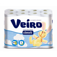 "VEIRO" Т/бум. Classic  2х-сл. 24шт. белая