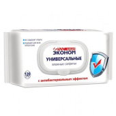 Эконом СМАРТ  Влажные салфетки 120шт  Антибактериальные -универсальные  с Клапаном 