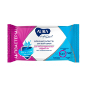 AURA   Влажные Салфетки  Антибак. Тропический коктейл  15шт