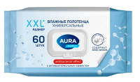 Аура влажные полотенца 60шт с крышкой Антибактериальные