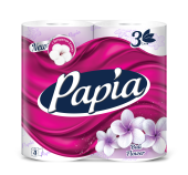 "HAYAT" Papia  Туалетная бумага  3 сл.  4 шт. Балийский цветок