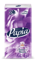 Платочки бумажные Папия 3 слоя с ароматом