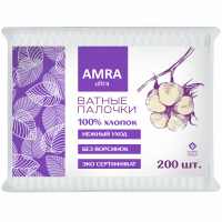 AMRA Ватные палочки 200шт пакет