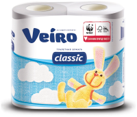 "VEIRO" Т/бум. Classic  2х-сл. 4шт. белая