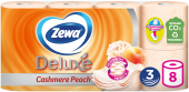 Туалетная бумага "Zewa Делюкс " 3-х сл.  8 шт. Персик