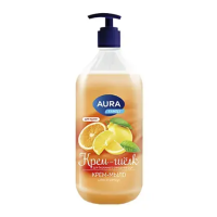 АУРА Крем-мыло 1л Шелк и Цитрус с дозатором