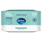 Аура влажные полотенца 60шт с крышкой Универсальные