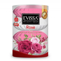 Evissa Мыло туалетное  Стакан  4х110гр  Роза
