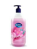 АУРА Крем-мыло 1л Шелк и Лотос с дозатором