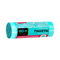 Мешки д/мусора "Авикомп" /42190/ 60л*10шт с завязками бирюзовые