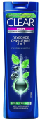 "CLEAR" Шамп. 400мл. Муж. 2 в 1 Глубокое очищение  
