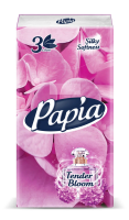 Платочки бумажные Папия 3 слоя