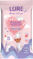 LURE Влажные  Салфетки для всей семьи  15шт