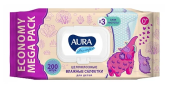 AURA   Влажные салфетки Детские 200шт. Big-pack с крышкой 