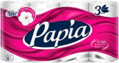 "HAYAT" Papia Туалетная бумага 3-х сл. 8 шт. Белая