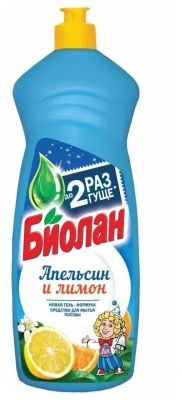 "Биолан" 900 мл. Сред-во для посуды Апельсин и Лимон фото в интернет-магазине KUTAVA