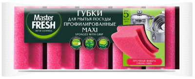 Мастер Фреш Губки д/посуды 5шт Профилированные Макси фото в интернет-магазине KUTAVA