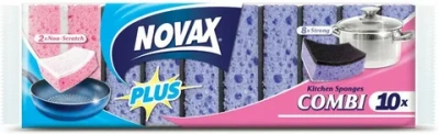 Губки для посуды Novax 10 шт Крупнопористые 6528/2904 фото в интернет-магазине KUTAVA