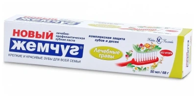 Зуб.паста Жемчуг Новый  50мл "Лечебные травы"  фото в интернет-магазине KUTAVA