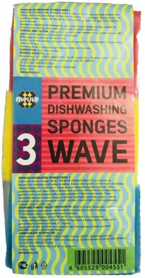 МЕУЛЕ Губки для мытья посуды Волна 3шт фото в интернет-магазине KUTAVA