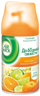 Airwick 250 мл. Сменный аэрозоль  Цитрус - Бергамот (Анти-табак) фото в интернет-магазине KUTAVA