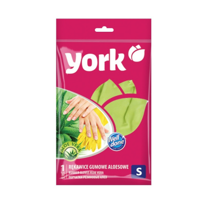 Перчатки   резиновые YORK с экстрактом Алоэ (S) фото в интернет-магазине KUTAVA