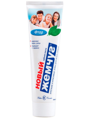 Зуб.паста Жемчуг Новый туба  "ФТОР 100мл фото в интернет-магазине KUTAVA