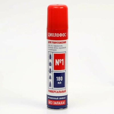Дихлофос 180мл. № 1 Универсальный  Без Запаха (син.) фото в интернет-магазине KUTAVA