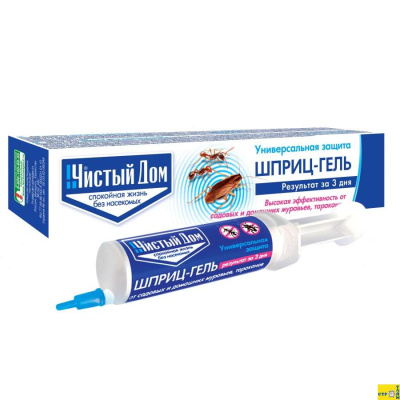Чистый дом Гель от тараканов и муравьев, универс, шприц 20мл фото в интернет-магазине KUTAVA