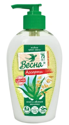 Жидкое крем- мыло  ВЕСНА Ассорти Алоэ и овсяное молочко 280мл фото в интернет-магазине KUTAVA