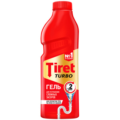 "Тирет" Гель 1000 мл. ТУРБО Для чистки труб (Красный) фото в интернет-магазине KUTAVA