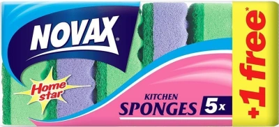 Губки для посуды Novax большие волнистые 5+1 шт фото в интернет-магазине KUTAVA