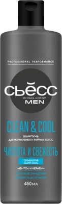 Сьесс Шампунь МУЖ 450мл CLEAN & COOL для норм. и жирных фото в интернет-магазине KUTAVA