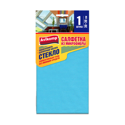 Авиакомп Салфетока из микрофибры 30*30 для стекл и зеркал 1714 фото в интернет-магазине KUTAVA